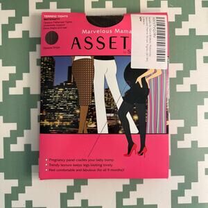 Spanx Assets Maternity Tights Pantyhose Hosiery Textured Stripe Black Size 1 NWT